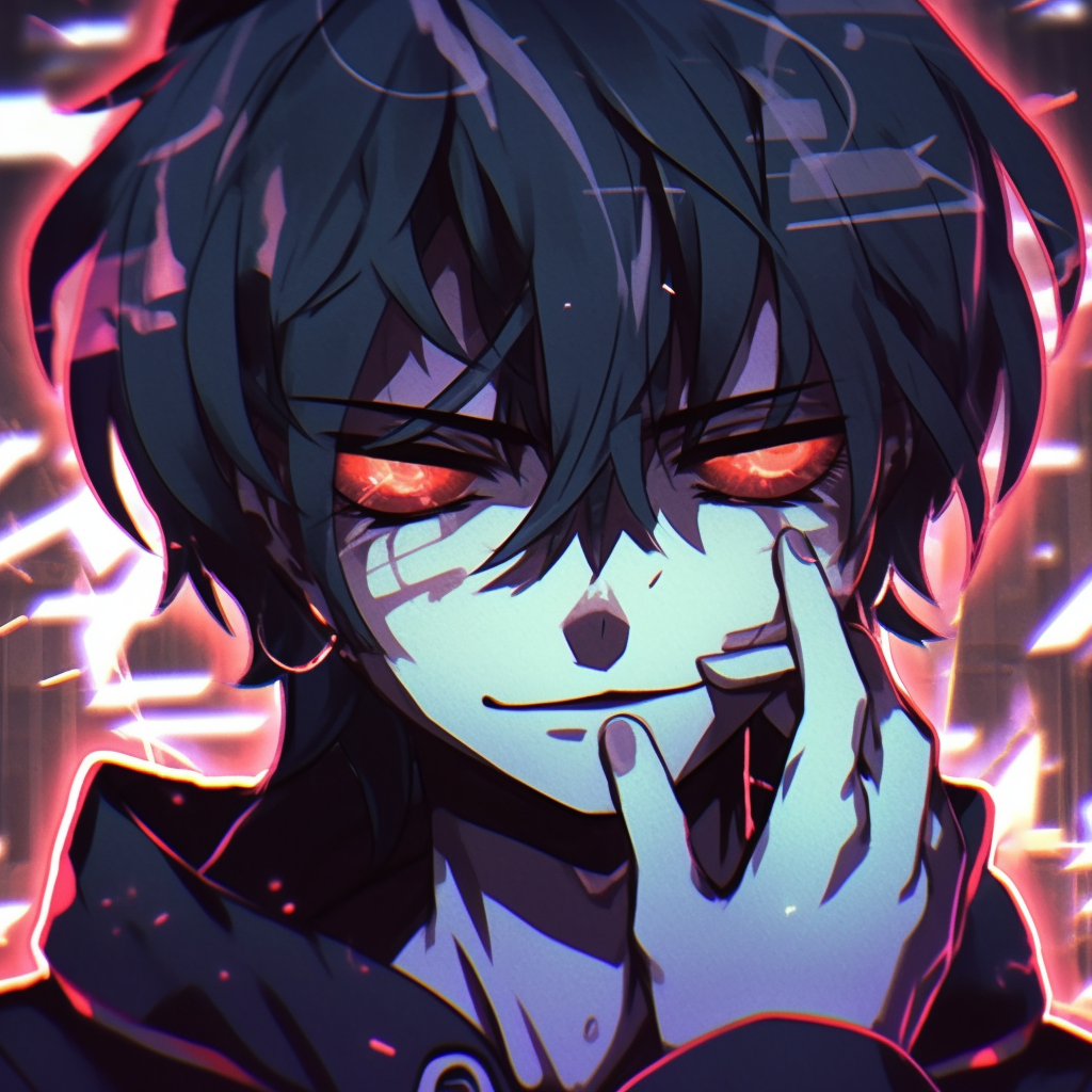 A close-up image of a cybernetic anime boy, intricate details and metallic textures. crazy anime pfp boy portrait tips pfp for discord.