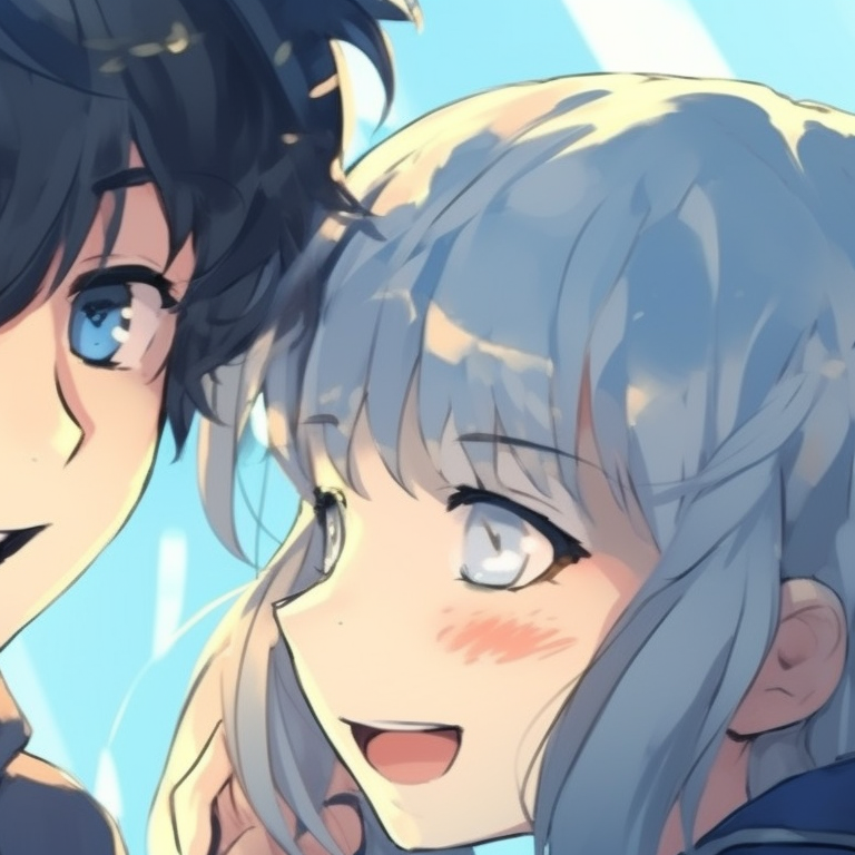 Two characters in competitive poses, intense expressions, strong contrasting colors. blue lock matching pfp - animated series pfp for discord.