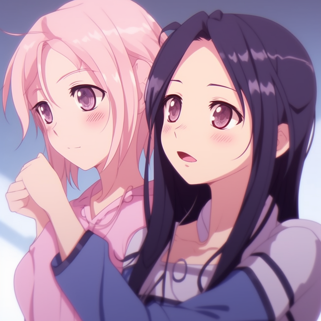 Laughing depiction of Sakura and Ino from the Naruto series, emphasis on facial expressions and bold coloring. ideal matching anime pfp for best friends - female