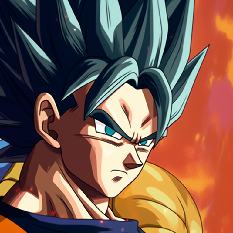 Close-up of Goku and Vegeta, concentrated gazes, sharp lines and detailed features. best goku and vegeta matching pfp pfp for discord.