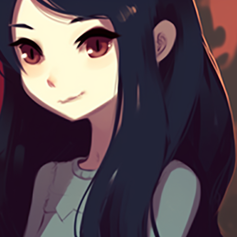 A close-up of Marceline as a vampire and Bubblegum as a mummy, comic style with vibrant colors. marceline and bubblegum halloween pfp pfp for discord.