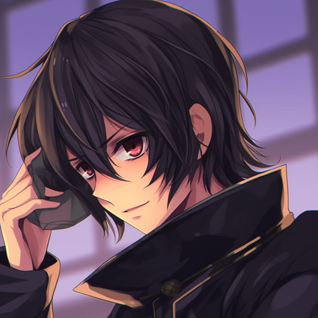 Lelouch with his Geass active, radiant colors and emphasis on eye detail. anime matching pfp for boysHD, free download