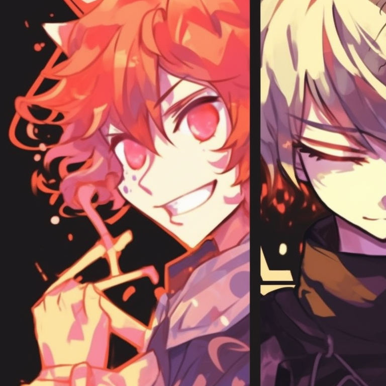 Three characters, pastel colors, matching floral elements and peaceful ambiance. cool matching trio pfp designs pfp for discord.