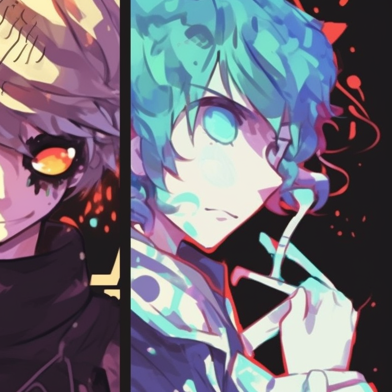 Three characters, pastel colors, matching floral elements and peaceful ambiance. cool matching trio pfp designs pfp for discord.