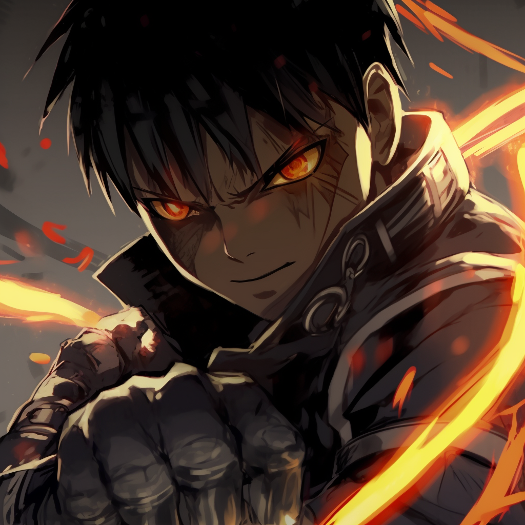 Black anime character in a recognisable pose, characterized by expressive lines and dynamic composition. black anime character pfpHD, free download