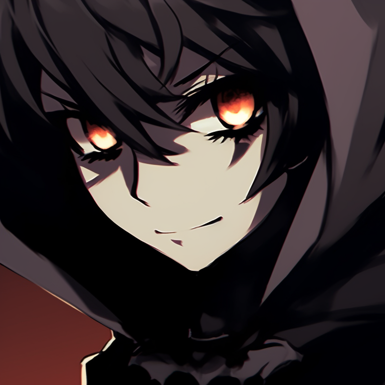 Two characters cloaked in the shadows, highlighted by sharp and contrasting lines, facing forward. dark matching pfp halloween theme heroes pfp for discord.