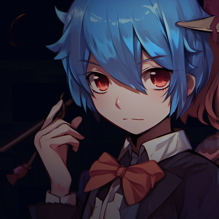 Two characters in elaborate masquerade masks, dark backdrop and rich textures. halloween theme oshi no ko matching pfp in anime pfp for discord.