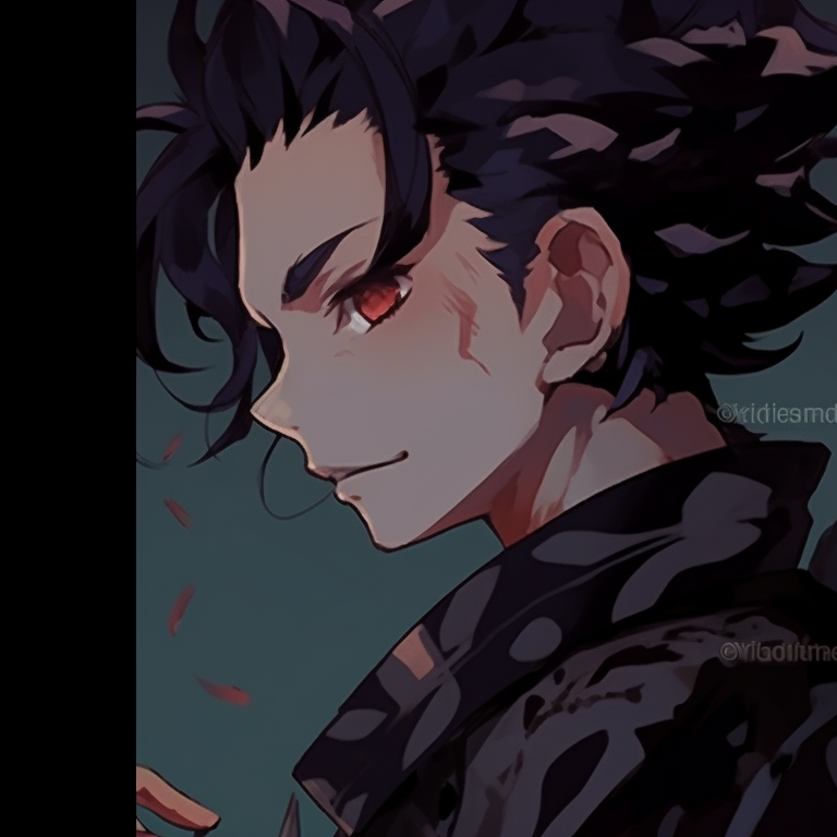 Two demon characters under the moonlight, contrast of dark and light aesthetic. stunning demon slayer matching pfp selection pfp for discord.