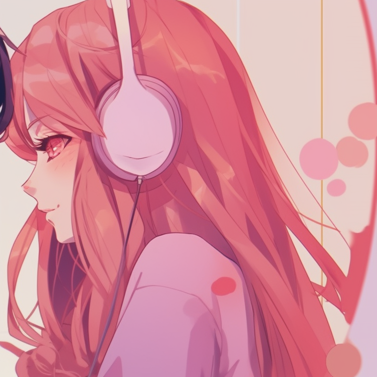 Two characters intertwined with internet symbols, cartoon anime style with bright colors. modern matching pfp for tech-savvy couples pfp for discord.