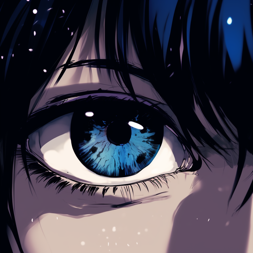 Close-up of fiery orange anime eyes, a mix of robust lines and vivid shades. anime eyes pfp aesthetics