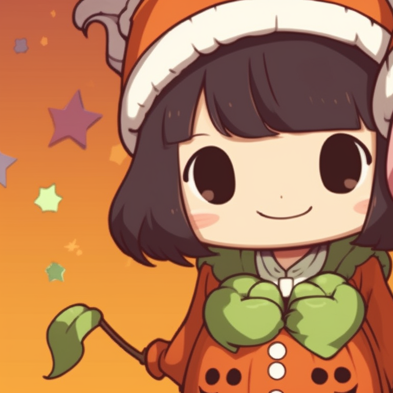 Two characters casting Christmas spells, magical aura and detailed attire. innovative matching christmas pfp pumpkin illustrations pfp for discord.