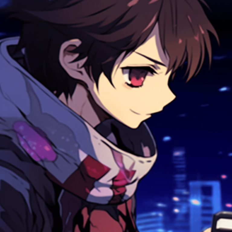 Two characters in matching gaming attire, bold lines, and vibrant colors, one passing a controller to the other matching gif pfp for gamers pfp for discord.