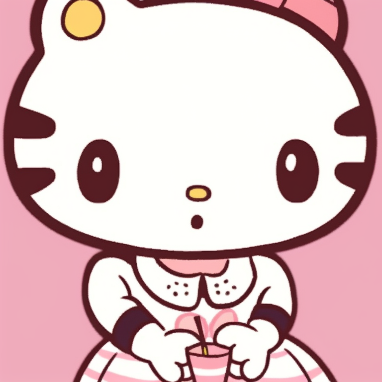 Two characters under a starry sky with musical notes floating, muted dark colors with Hello Kitty stars pattern. hello kitty aesthetic matching pfp pfp for discord.