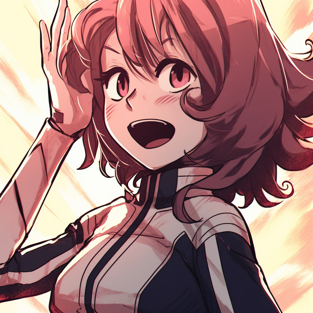 Uraraka from My Hero Academia, showcasing her vibrant costume and cheerful expression. anime manga pfp for girls