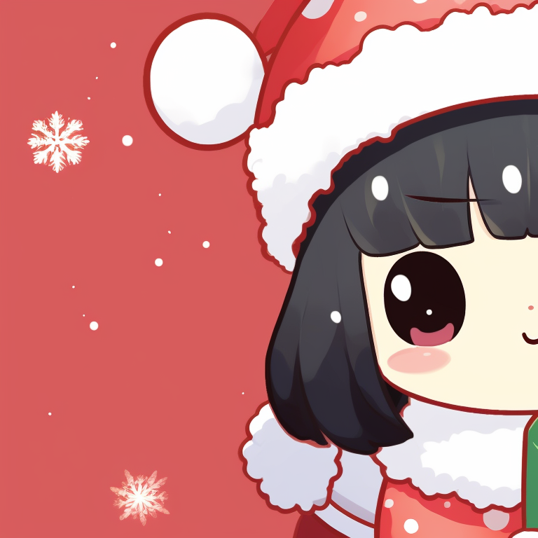 Two characters bundled up in winter attire, warm hues and romantic undertones. matching christmas sanrio pfp videos pfp for discord.