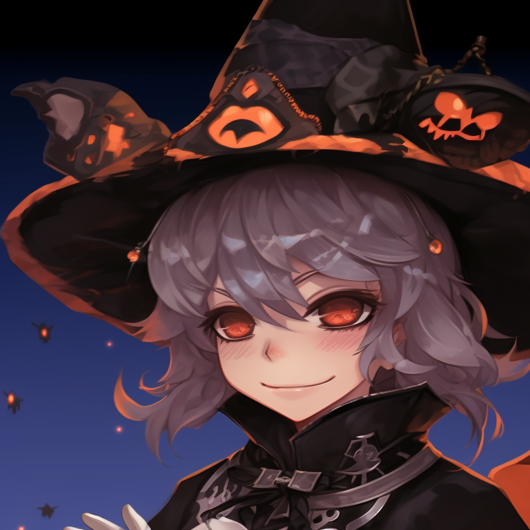 Two characters in matching Halloween outfits, giving each other a high-five, crisp details illustrating their strong companionship. genshin character halloween themed matching pfp pfp for discord.