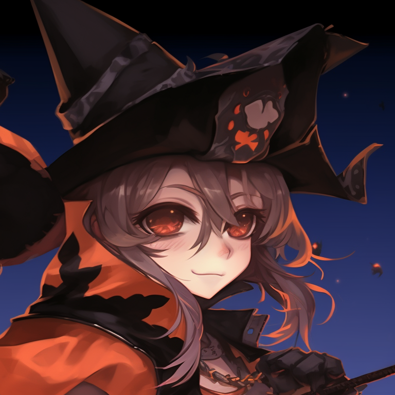 Two characters in matching Halloween outfits, giving each other a high-five, crisp details illustrating their strong companionship. genshin character halloween themed matching pfp pfp for discord.