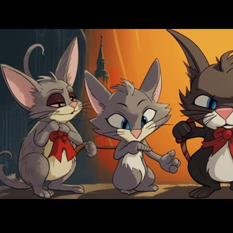 Tom and Jerry in pumpkin-themed costumes, chuckling at each other, bold lines and warm autumn colors. tom and jerry matching pfp halloween theme design pfp for discord.