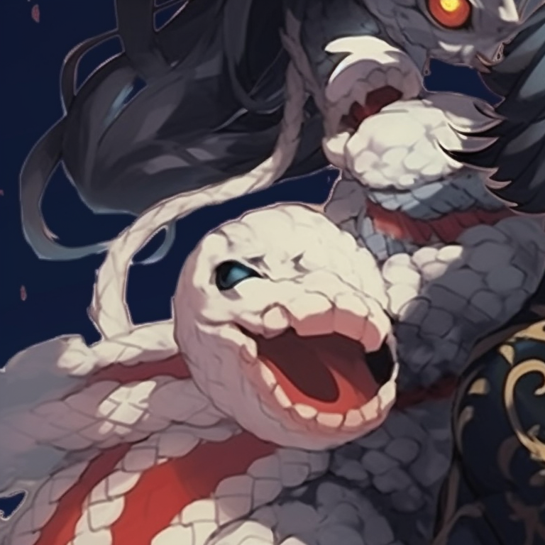 Obanai and Mitsuri under a moonlit sky, wearing intricately designed masquerade outfits. obanai mitsuri halloween theme amazing matches pfp for discord.