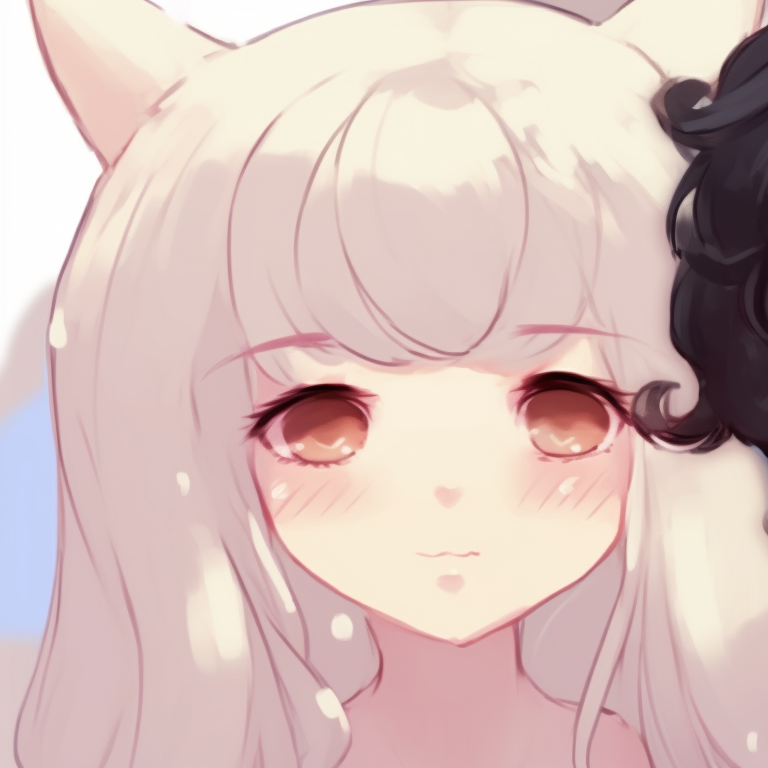 Two characters, gazing upwards, backgrounds speckled with tiny stars. cool memcchi matching pfp pfp for discord.