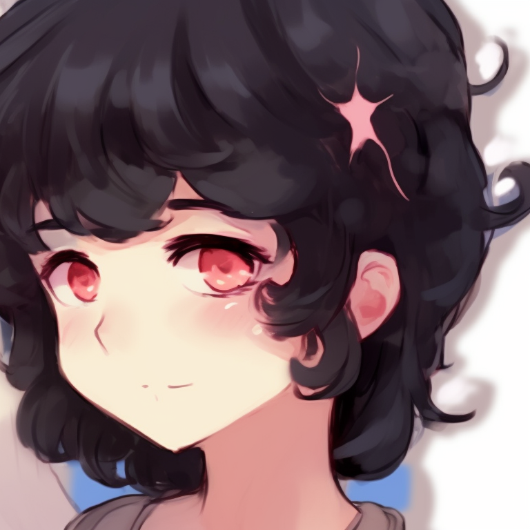 Two characters, gazing upwards, backgrounds speckled with tiny stars. cool memcchi matching pfp pfp for discord.