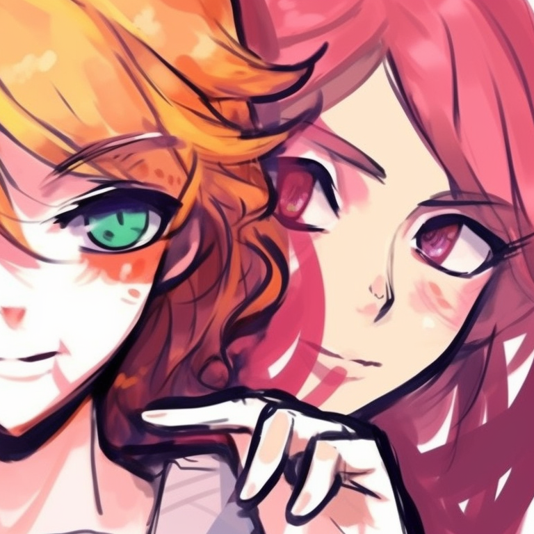 Close-up of three characters, intense expressions and major contrast. famous matching trio pfp characters pfp for discord.