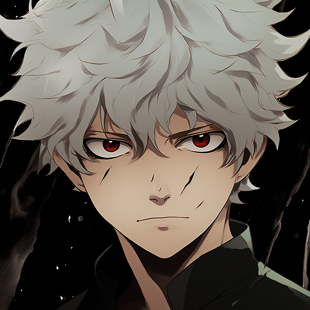 Gojo in a battle stance, dynamic composition with bold outlines and vibrant colors. modern anime characters pfp