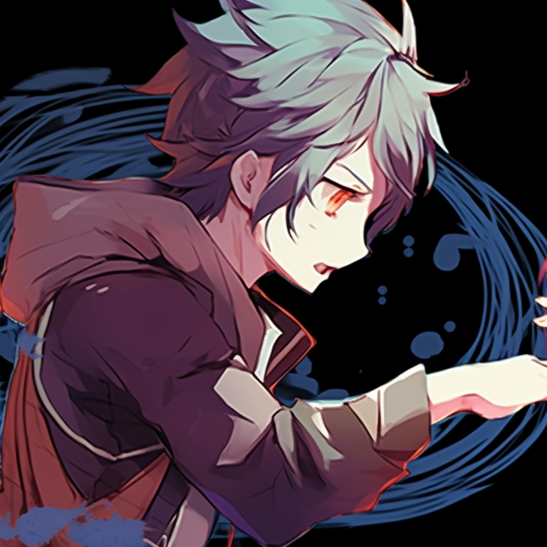 Two characters in intense battle poses, vivid colors with detailed animation. best male and female matching pfp friends pfp for discord.