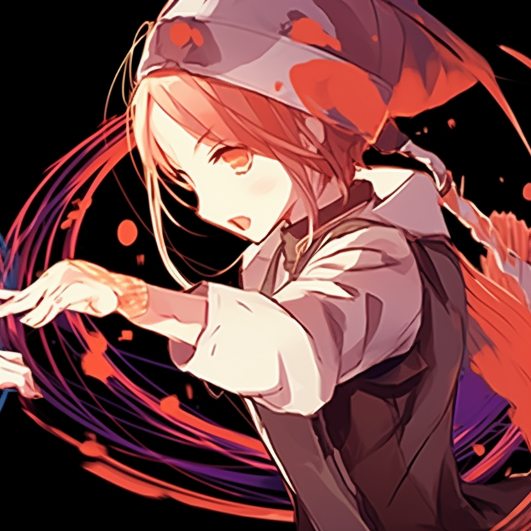 Two characters in intense battle poses, vivid colors with detailed animation. best male and female matching pfp friends pfp for discord.