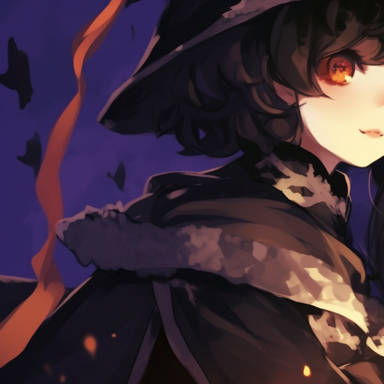 Close-up of two characters, vibrant eye colors and gothic aesthetics. couples matching pfp pinterest halloween pfp for discord.