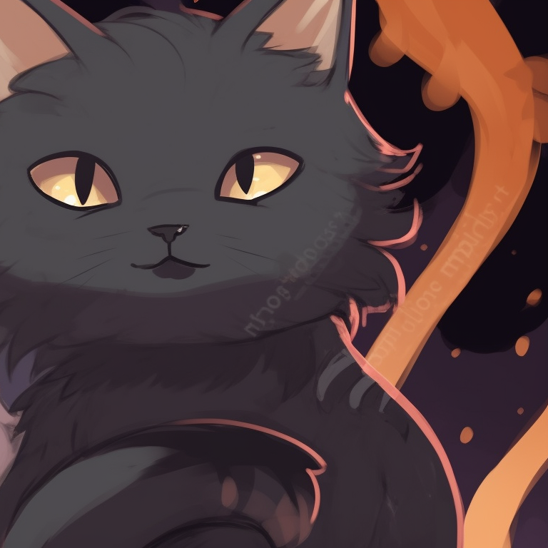 Two cat characters at twilight, one posed as a ghost, the other as a werewolf, enveloped in a warm Halloween glow. matching halloween-themed cats portrait pfp pfp for discord.