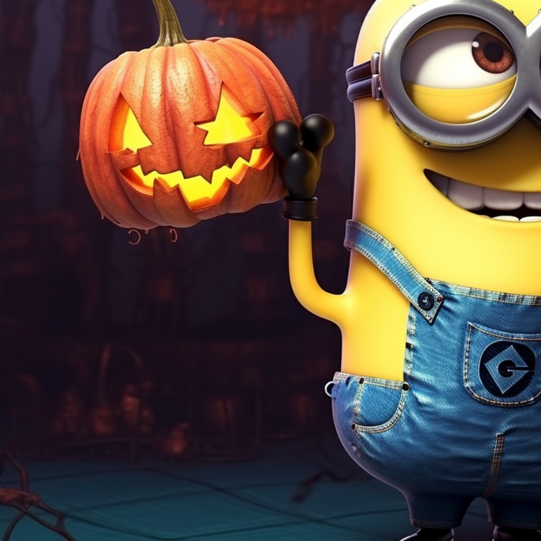 Two Minion characters, one dressed as a vampire and the other as a mummy, sharp-edged lines, intense expressions, and a dark Halloween-themed background. minion halloween theme for matching pfp pfp for discord.