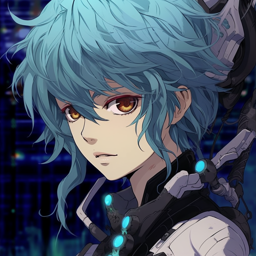 Anime girl displaying enhanced eyes, a mix of biological and technological elements, rich with detail. anime girl pfp cool pfp for discord.