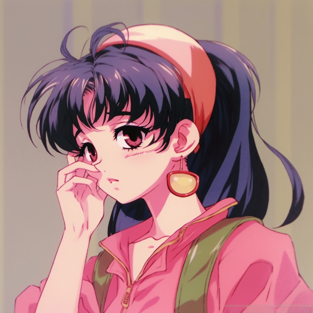Profile of Sailor Moon with her trademark odango, shaded with pastel colors and a hint of blush on her cheeks. 90s anime pfp ideas to create your own designs