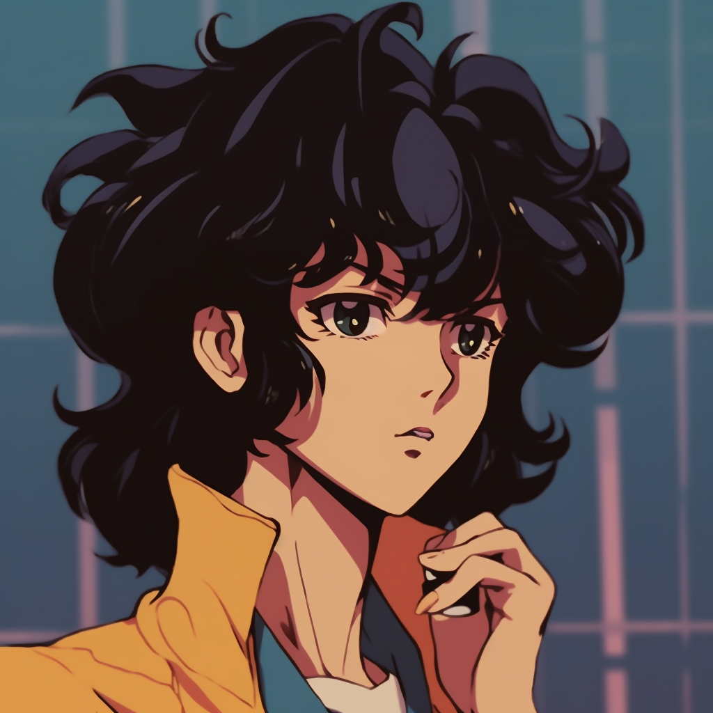 Profile picture of Spike Spiegel, retro art style and soft lines 90s anime characters pfp