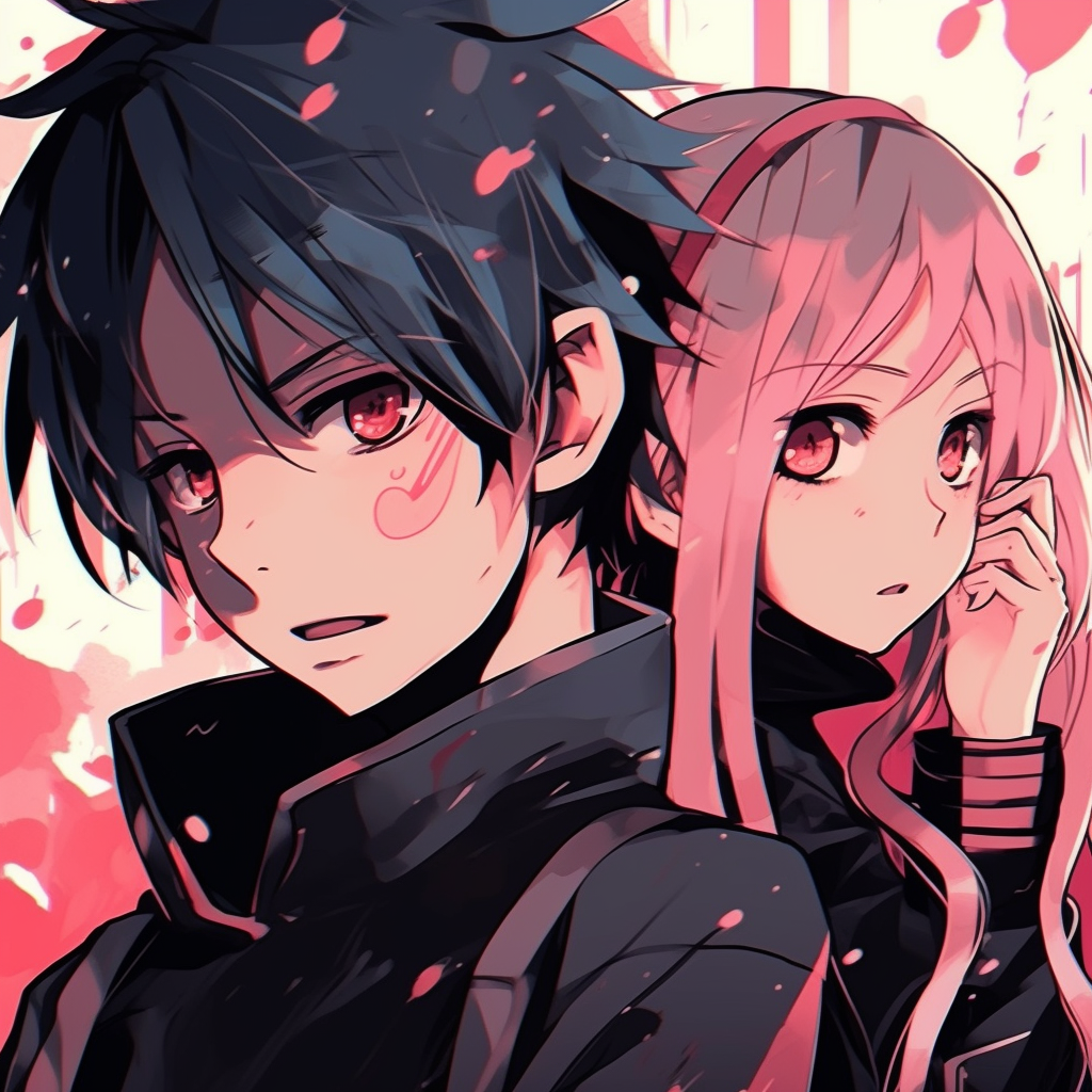 Sakura and Naruto show their strength, emphasis on dynamic poses and detailed expressions best duo: matching anime pfp for girl and boy couples