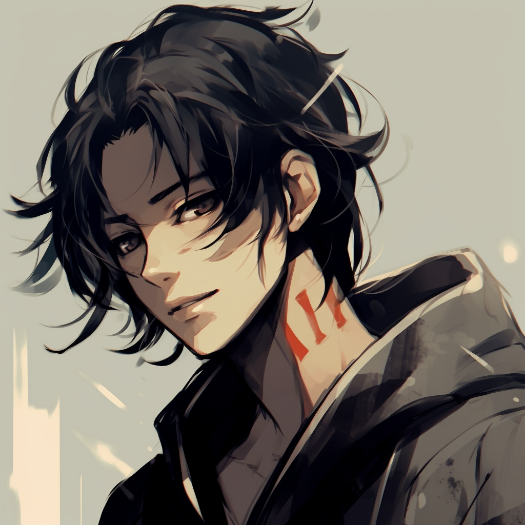 A contemplative swordsman, with detailed facial expressions and a serene color palatte. aesthetic anime guys pfp pfp for discord.