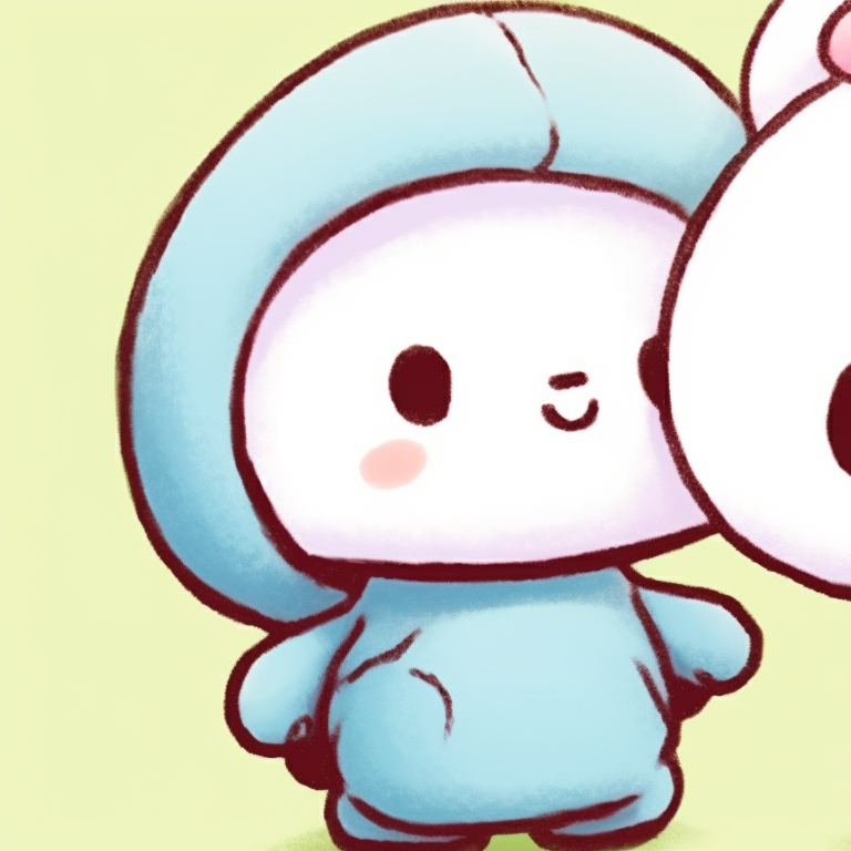 Cinnamoroll and PomPomPurin, soft tones with hints of yellow, blue and brown. stylish matching sanrio pfp pfp for discord.