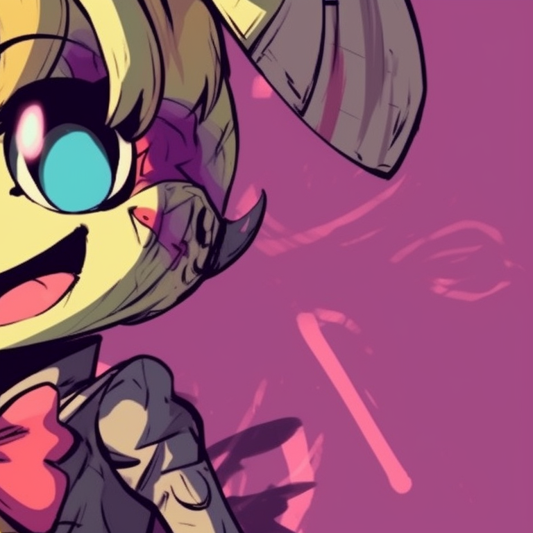 Two FNAF characters under a moonlit sky, cool palette with bold lines. cute matching fnaf pfp pfp for discord.