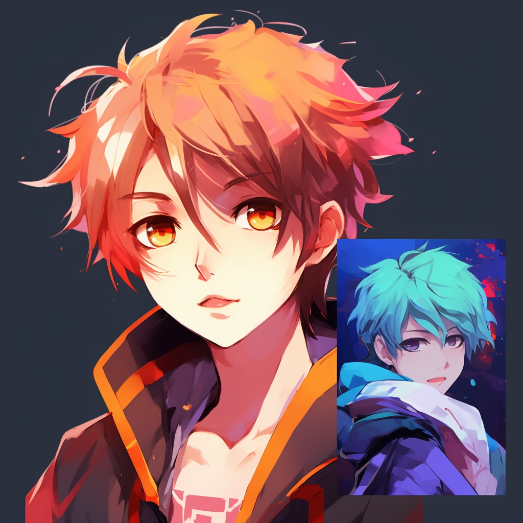 An anime profile picture filtered with high saturation, emphasizing the character's striking eyes. aesthetic pfp in anime style