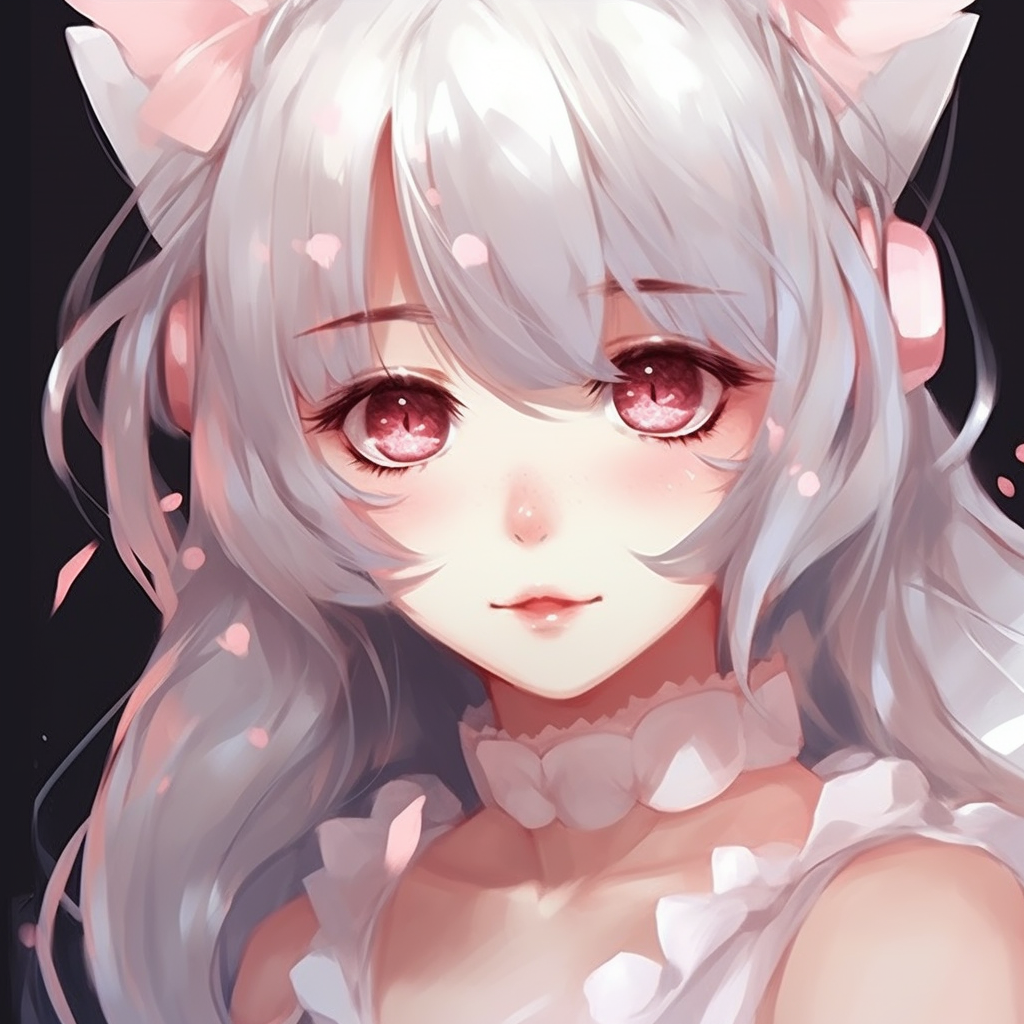 A cute anime girl exuding a charming expression, noticeable blushing cheeks with rosy shades. charming girl anime pfp