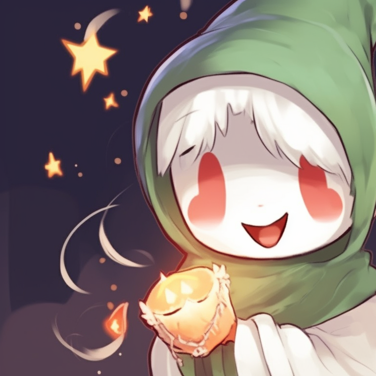 Two ghost characters under a mistletoe with blushes on their faces, surrounded by Christmas decorations. fashionable matching cute ghost christmas pfp pfp for discord.