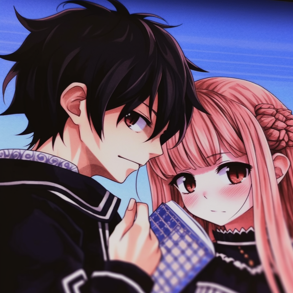 Close-up of Natsu and Lucy, showcasing detailed character designs and bright hues. adorable anime couples matching pfp