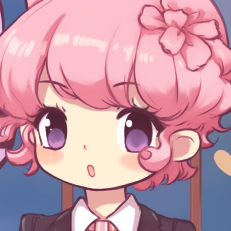 Two characters, Hello Kitty details and matching pink bows. hello kitty pfp matching trends pfp for discord.