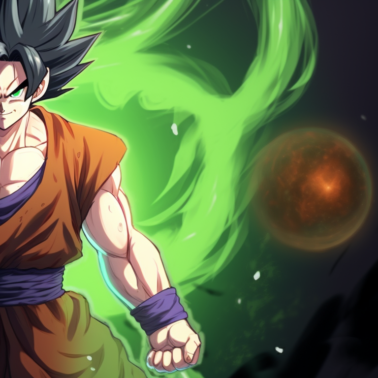 Krillin character wearing a werewolf costume in a full moon setting. dragon ball z matching pfp halloween style pfp for discord.