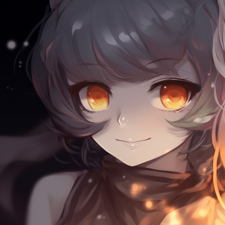 Two characters as spirit creatures, soft glowing colors and mythical motifs. popular anime matching pfp friends pfp for discord.