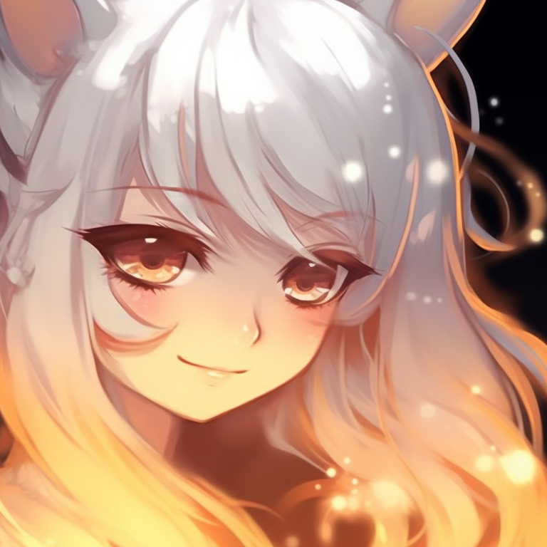 Two characters as spirit creatures, soft glowing colors and mythical motifs. popular anime matching pfp friends pfp for discord.