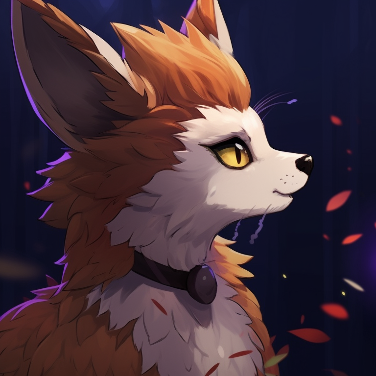 Two polar animal characters, icy blues and pristine whites, engaged in a playful pose. artistic furry matching pfp pfp for discord.