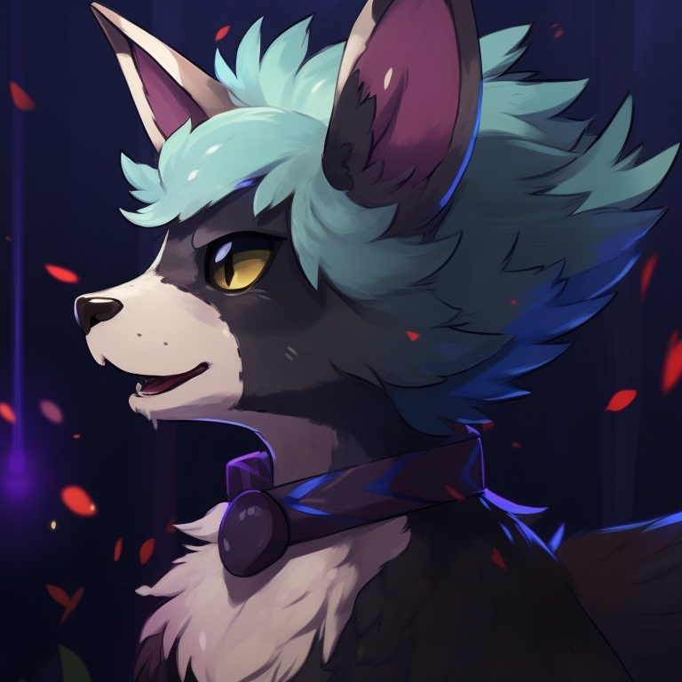 Two polar animal characters, icy blues and pristine whites, engaged in a playful pose. artistic furry matching pfp pfp for discord.