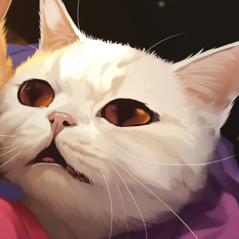 Two cartoon cat characters, vibrant hues and lively scenes, engaging in a funny act. humorous cat matching pfp pfp for discord.